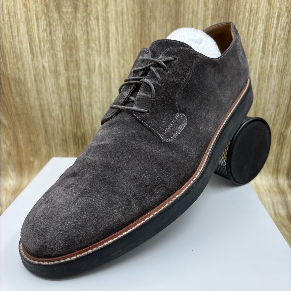 Vince Grey Suede Leather Lace Up Dress Shoes - Picture 5 of 11